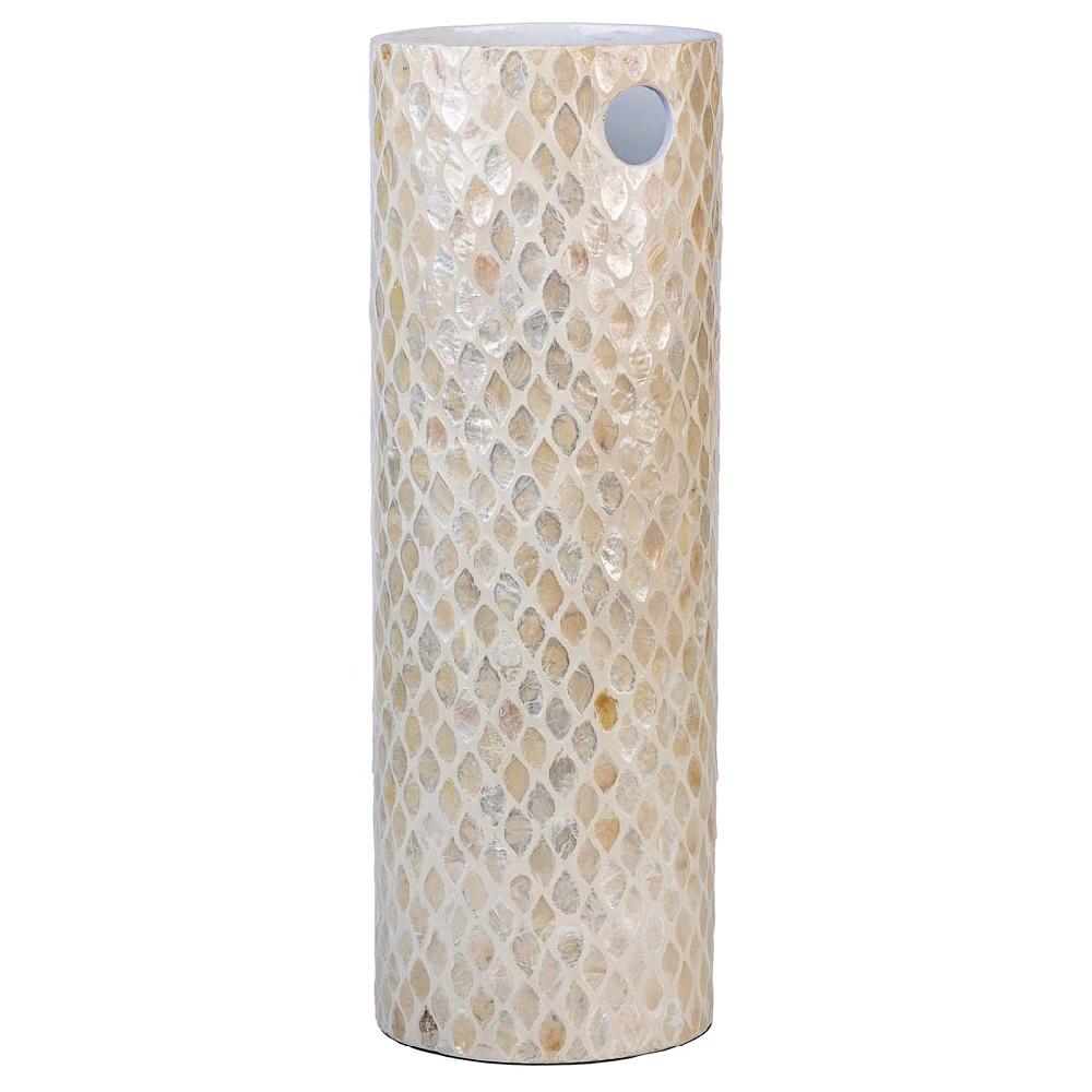 Creaciones meng HOGAR - PARAGUEROS - paragüero redondo de madera acabado en capiz gris