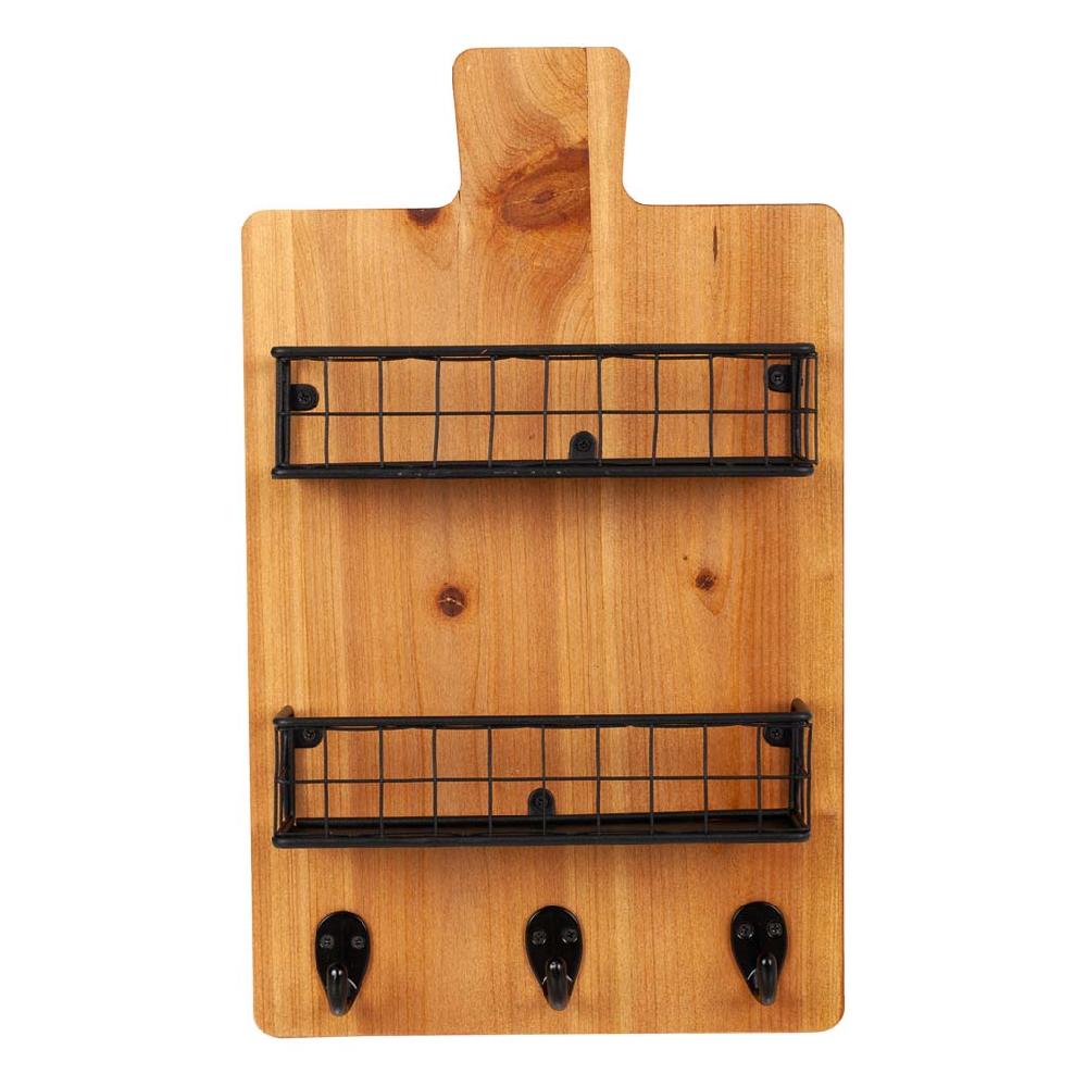 Creaciones Meng HOGAR - PERCHAS - Percha Con Estantes De Madera Y Metal