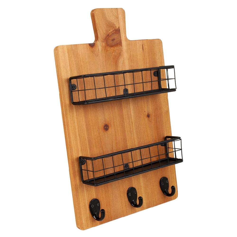 Creaciones meng HOGAR - PERCHAS - percha con estantes de madera y metal