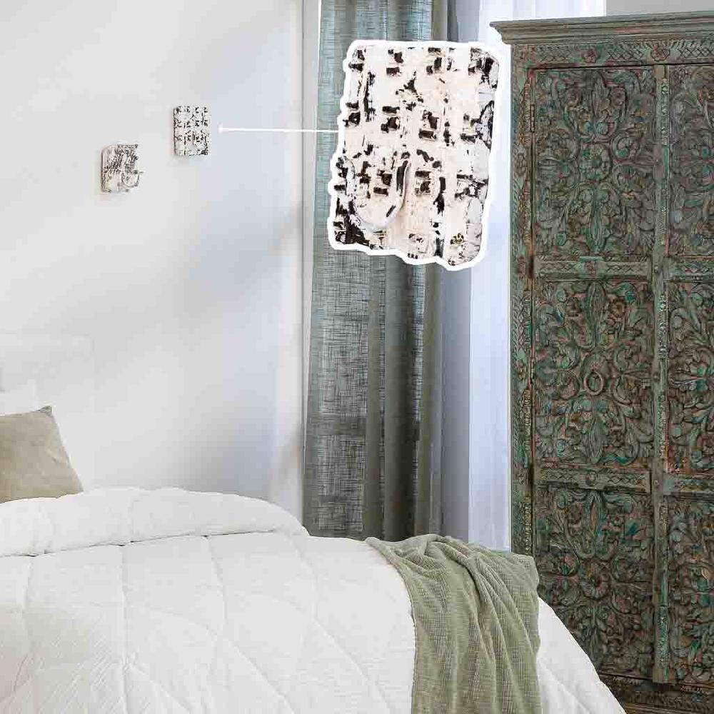 Creaciones Meng HOGAR - PERCHAS - Percha De Madera Tallada Acabado Artesanal Envejecido Marron