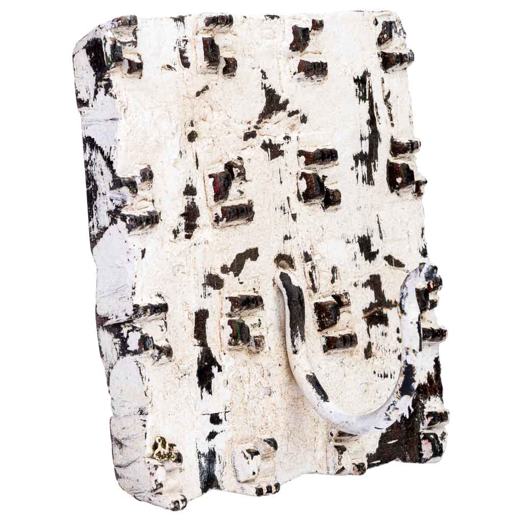 Creaciones meng HOGAR - PERCHAS - percha de madera tallada acabado artesanal envejecido marron