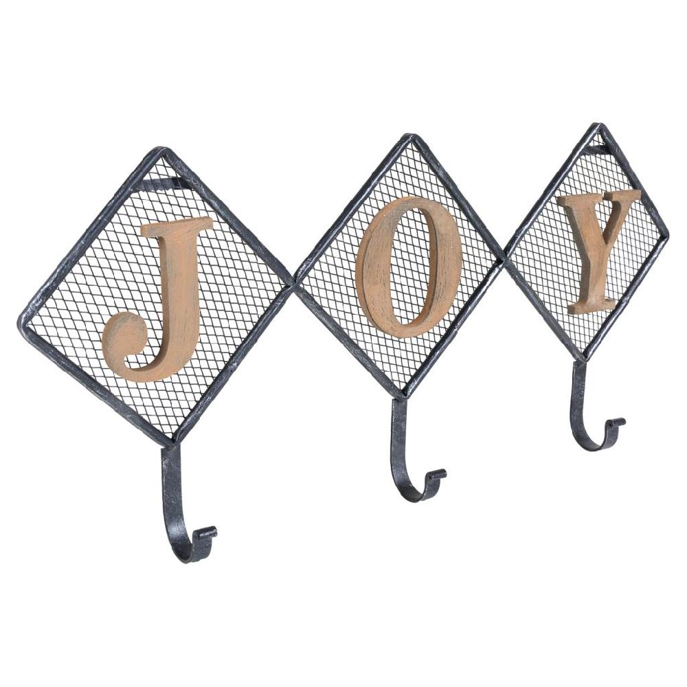 Creaciones meng HOGAR - PERCHAS - percha de maderay metal de 3 ganchos