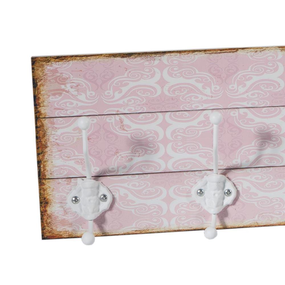 Creaciones Meng HOGAR - PERCHAS - Percha Madera Vintage 7 Ganchos Forja