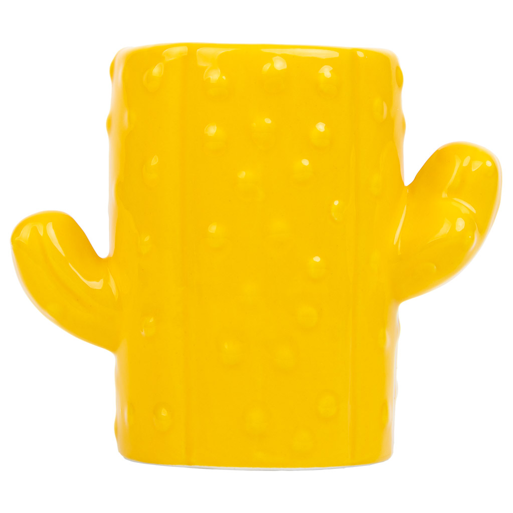 Creaciones Meng HOGAR - PORTALAPICES - Porta Lapices Cactus De Ceramica Amarillo