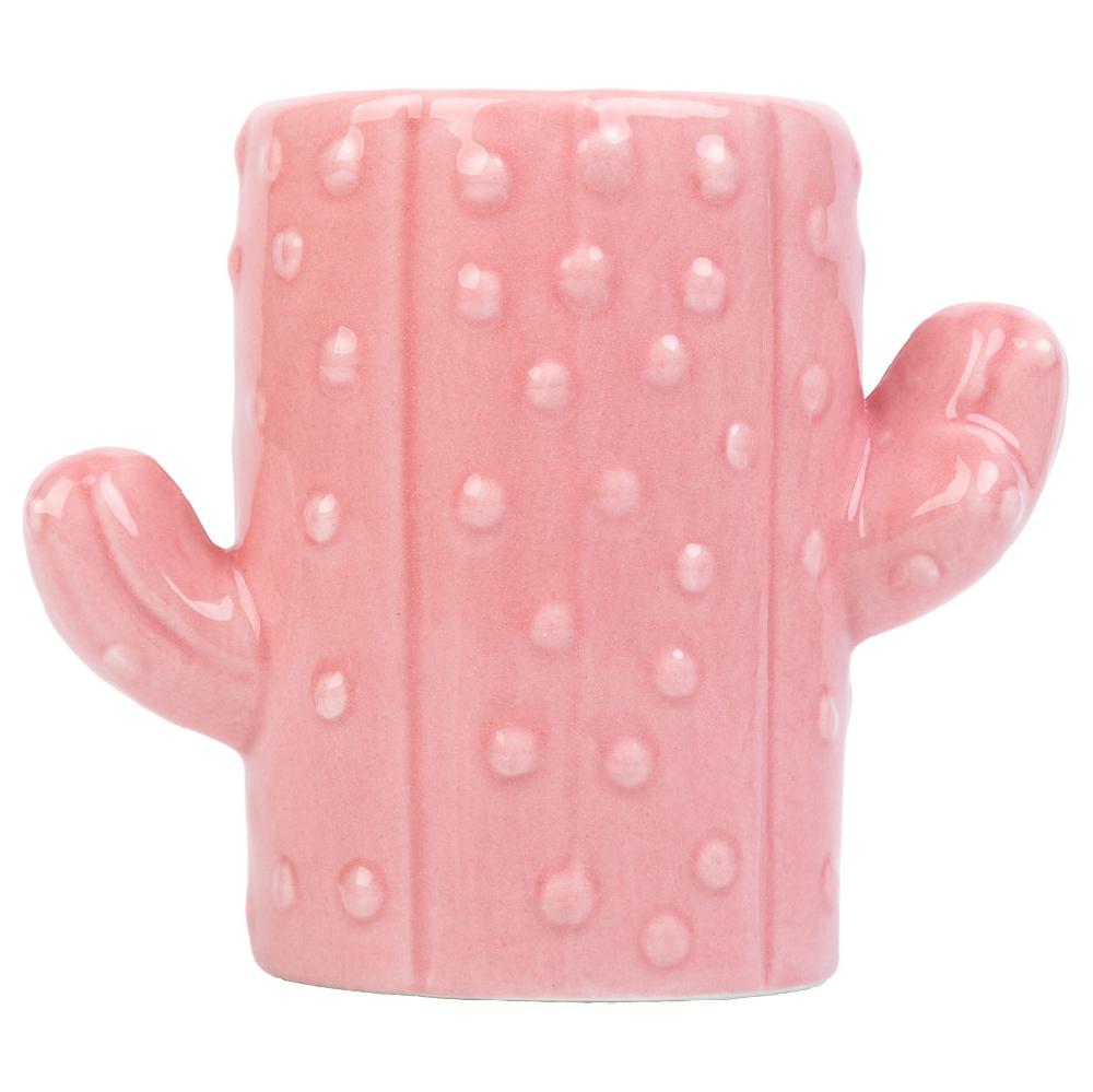 Creaciones Meng HOGAR - PORTALAPICES - Porta Lapices Cactus De Ceramica Rosa