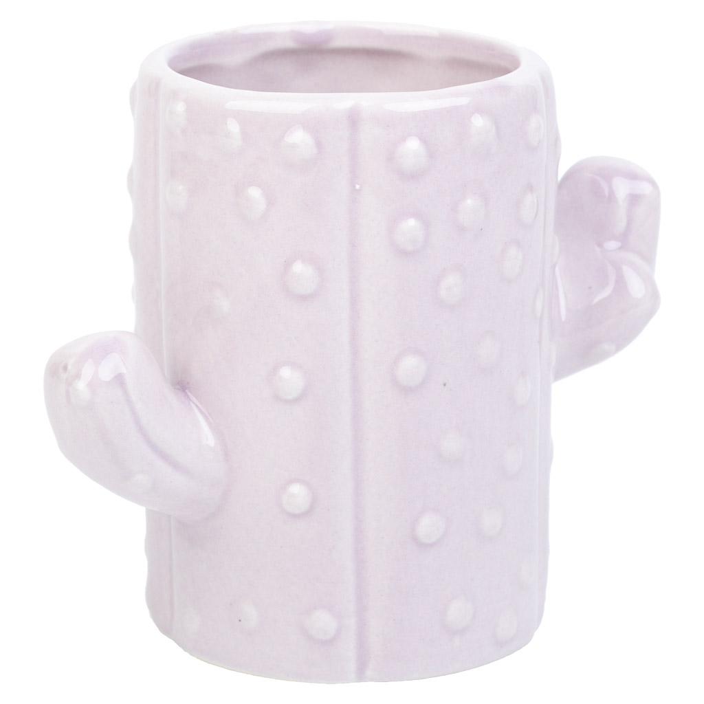 Creaciones meng HOGAR - PORTALAPICES - porta lapices cactus de ceramica lila