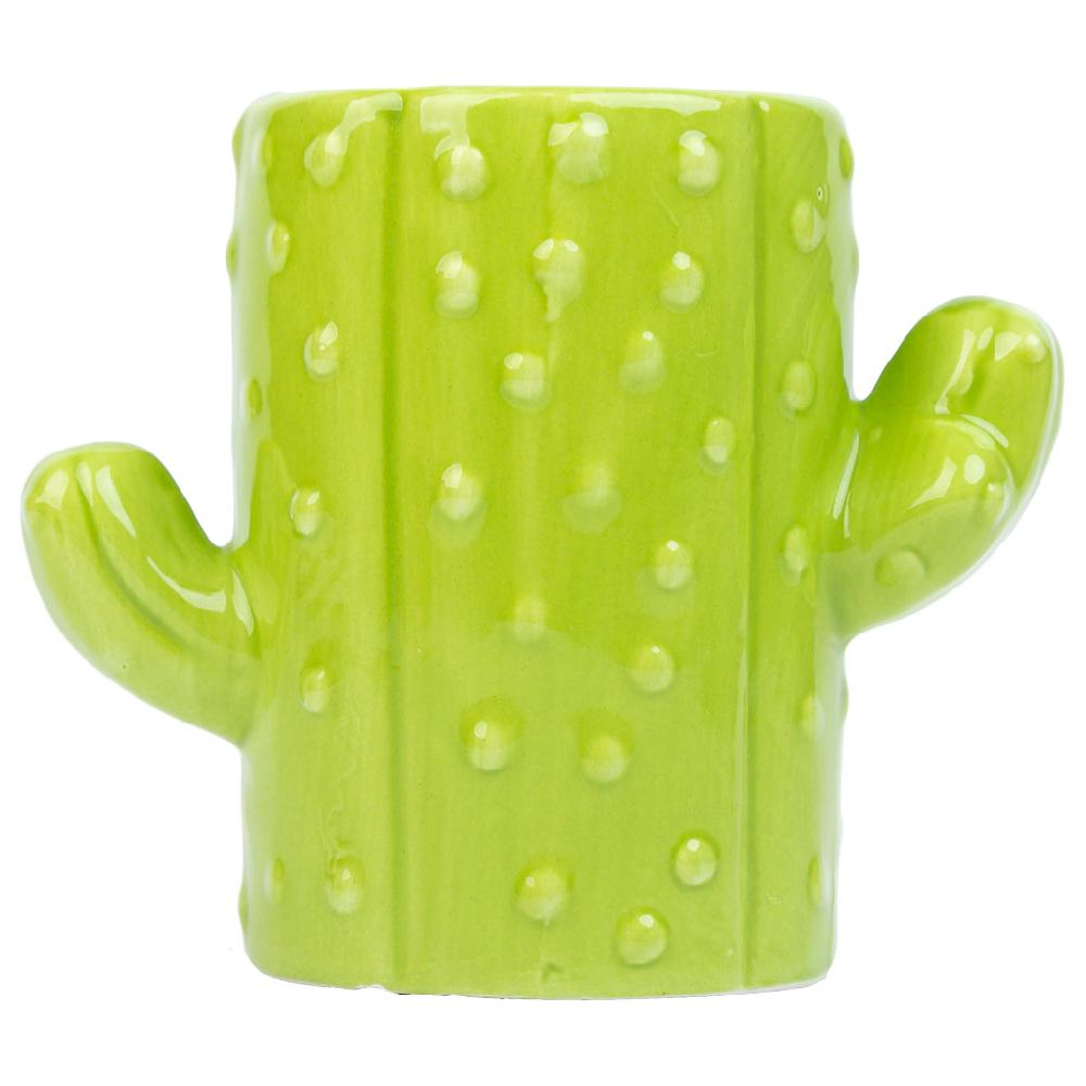 Creaciones Meng HOGAR - PORTALAPICES - Porta Lapices Cactus De Ceramica Verde