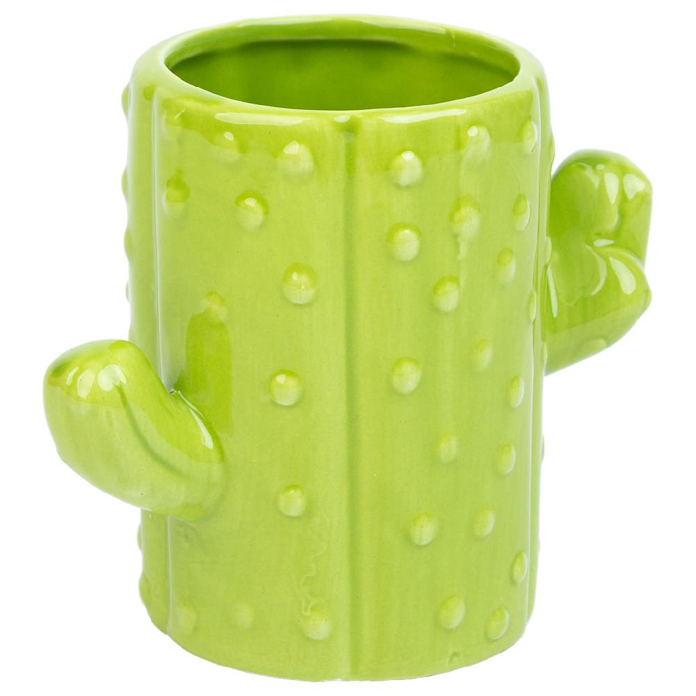 Creaciones meng HOGAR - PORTALAPICES - porta lapices cactus de ceramica verde