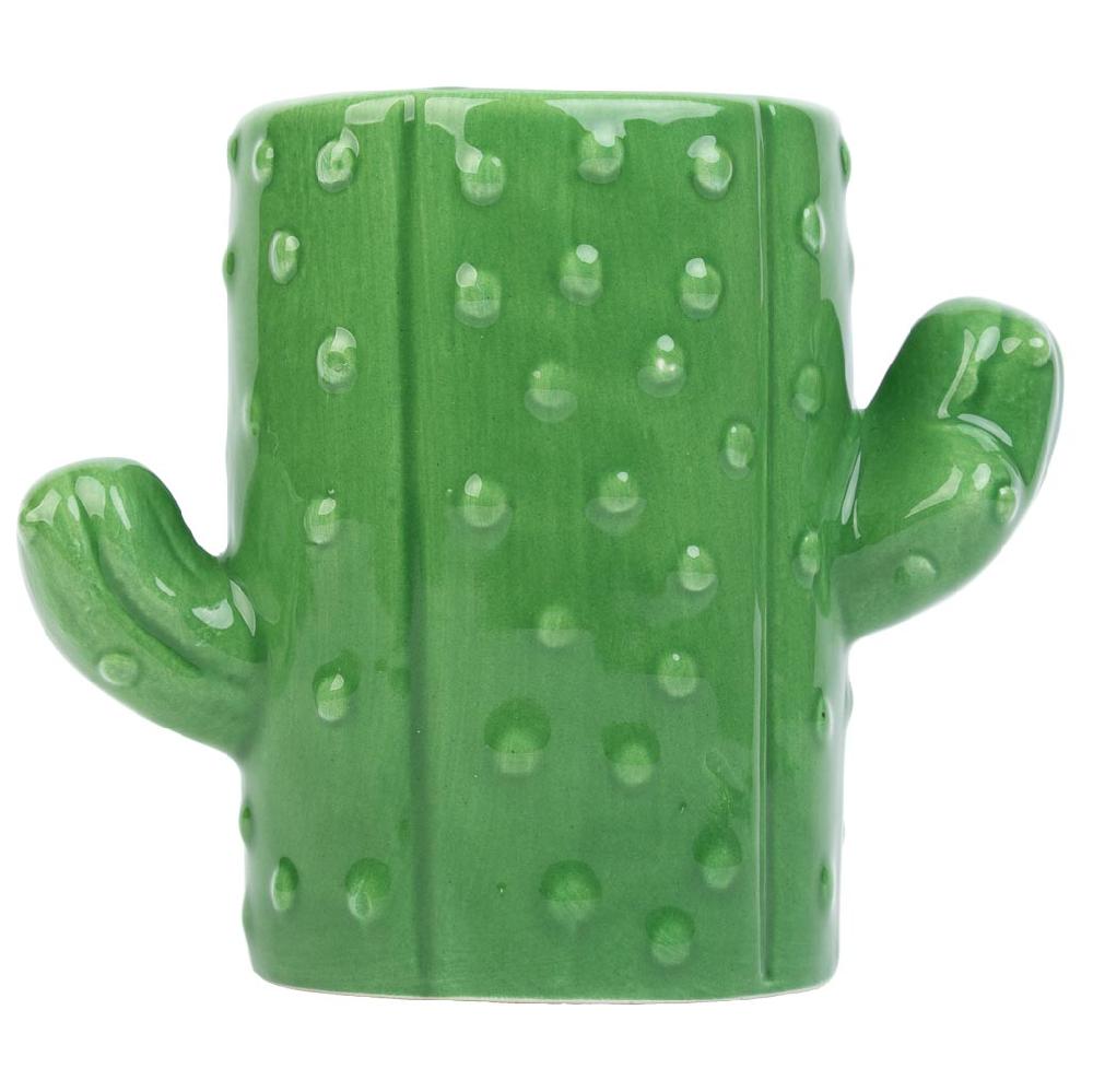 Creaciones Meng HOGAR - PORTALAPICES - Porta Lapices Cactus De Ceramica Verde