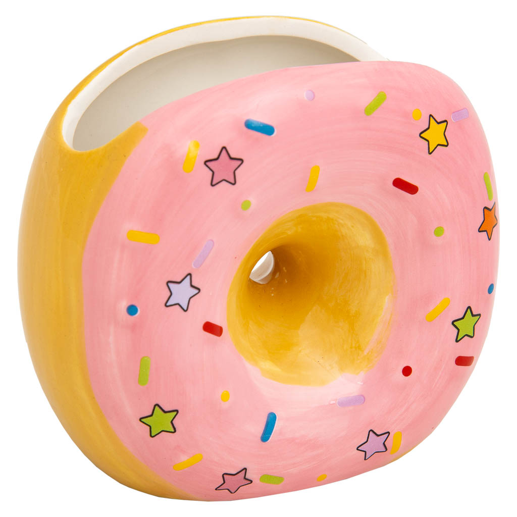 Creaciones meng HOGAR - PORTALAPICES - porta lapices donut de ceramica rosa