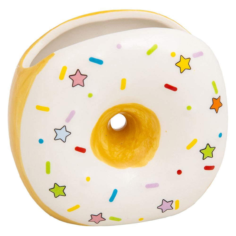 Creaciones meng HOGAR - PORTALAPICES - porta lapices donut de ceramica blanco