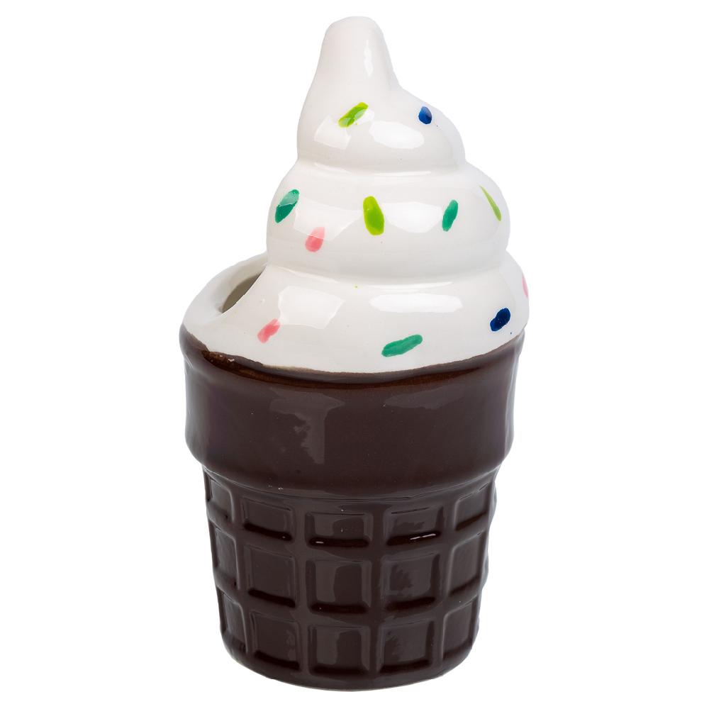 Creaciones meng HOGAR - PORTALAPICES - porta lapices helado de ceramica marron