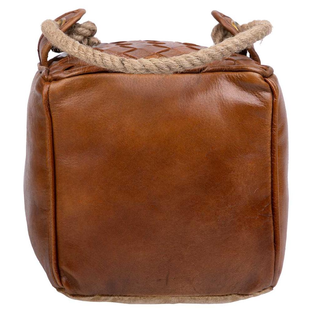 Creaciones Meng HOGAR - TOPES DE PUERTA - Tope De Puerta De Piel Y Cuerda Marron