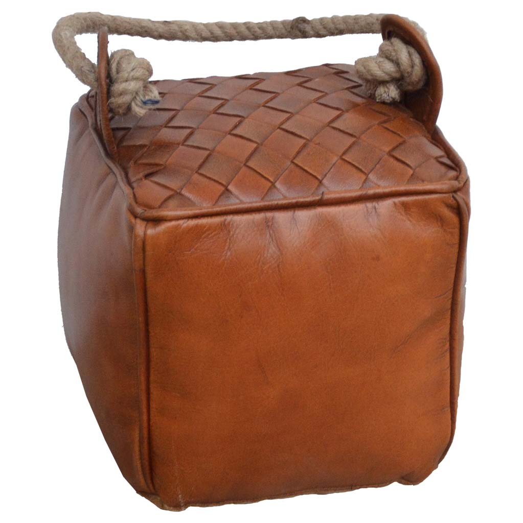 Creaciones meng HOGAR - TOPES DE PUERTA - tope de puerta de piel y cuerda marron