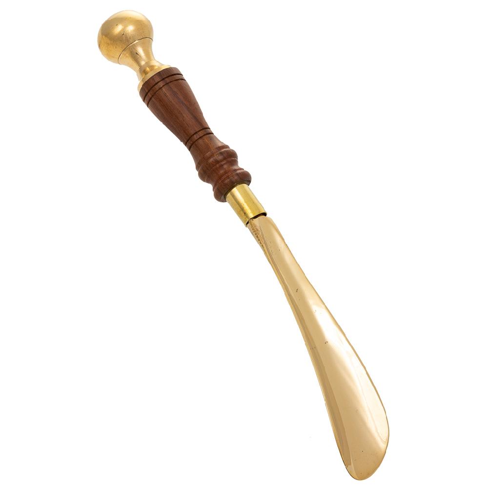 Creaciones meng HOGAR - VARIOS HOGAR - descalzador de mano de madera y metal dorado