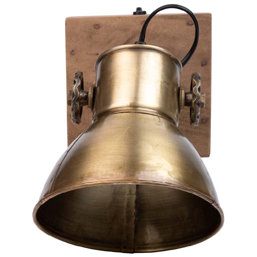 Creaciones Meng ILUMINACION - APLIQUES - Aplique De Pared De Madera Y Metal Dorado