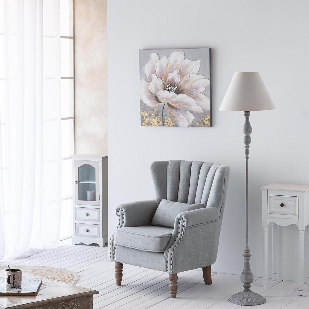 Creaciones Meng ILUMINACION - LAMPARAS DE PIE - Lampara De Pie De Metal Gris