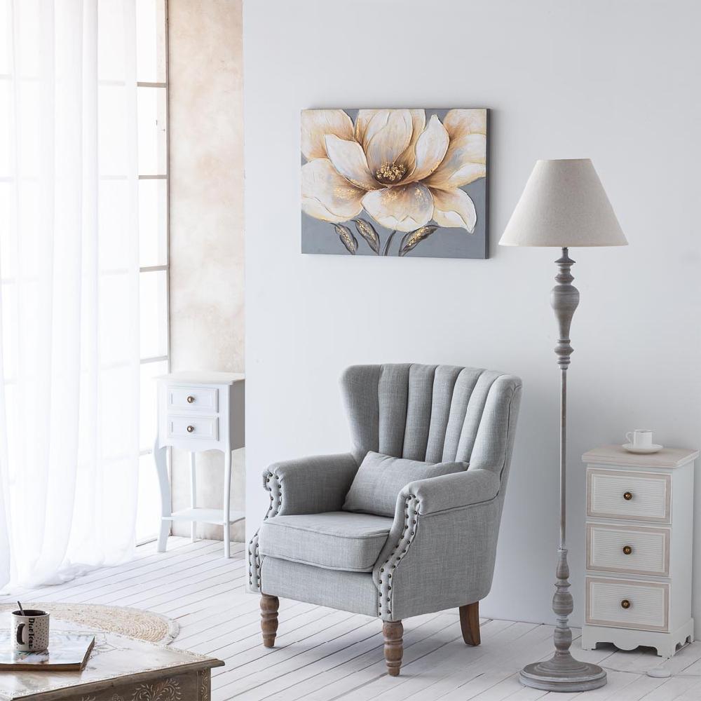 Creaciones Meng ILUMINACION - LAMPARAS DE PIE - Lampara De Pie De Metal Gris