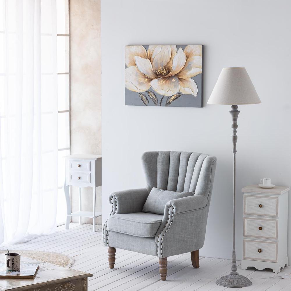 Creaciones Meng ILUMINACION - LAMPARAS DE PIE - Lampara De Pie De Metal Gris