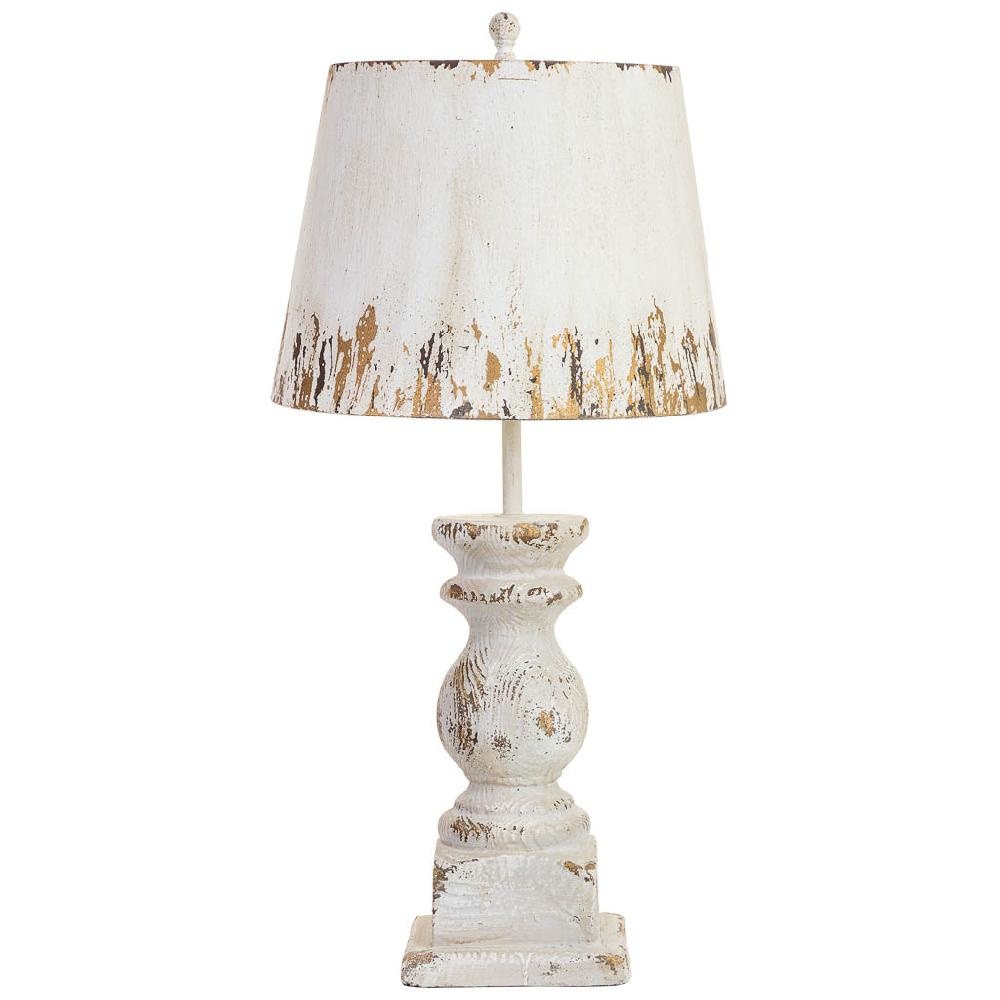 Creaciones Meng ILUMINACION - LAMPARAS DE SOBREMESA - Lampara De Mesa De Madera Y Metal Acabado Envejecido