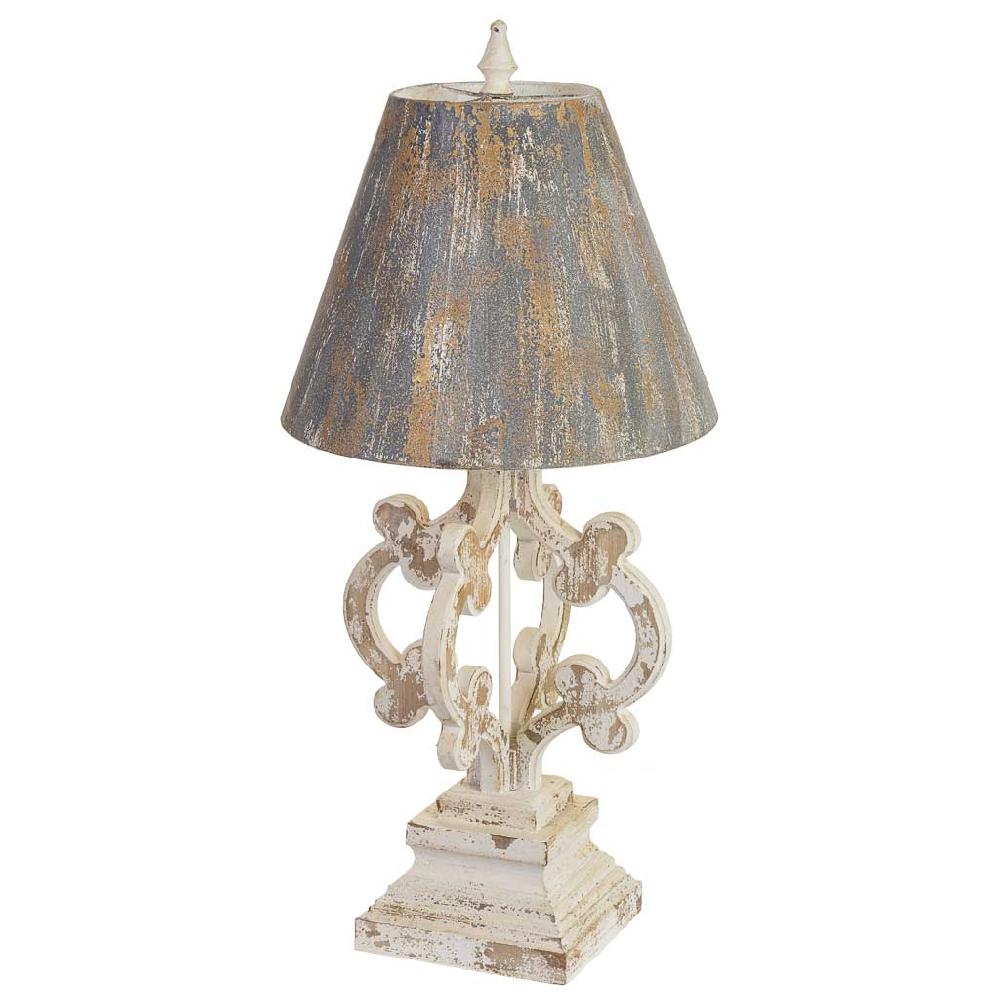 Creaciones meng ILUMINACION - LAMPARAS DE SOBREMESA - lampara de mesa de madera y metal acabado envejecido