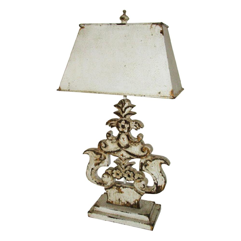 Creaciones meng ILUMINACION - LAMPARAS DE SOBREMESA - lampara de mesa de madera y metal acabado envejecido