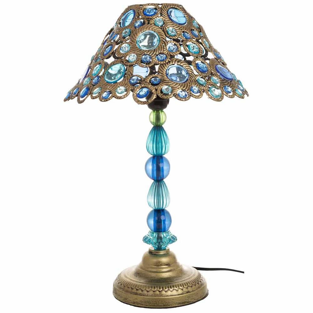 Creaciones Meng ILUMINACION - LAMPARAS DE SOBREMESA - Lámpara De Metal Azul Y Cristal Acrilico De Colores