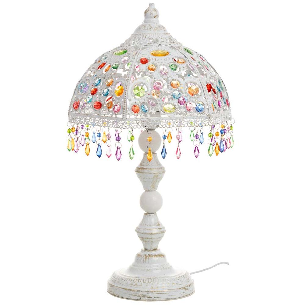 Creaciones Meng ILUMINACION - LAMPARAS DE SOBREMESA - Lámpara De Metal Y Abalorios De Cristal Acrilico De Colores