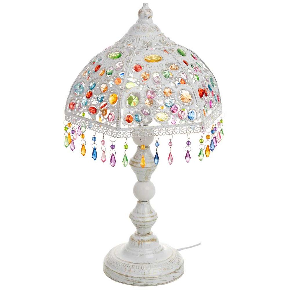 Creaciones meng ILUMINACION - LAMPARAS DE SOBREMESA - lámpara de metal y abalorios de cristal acrilico de colores