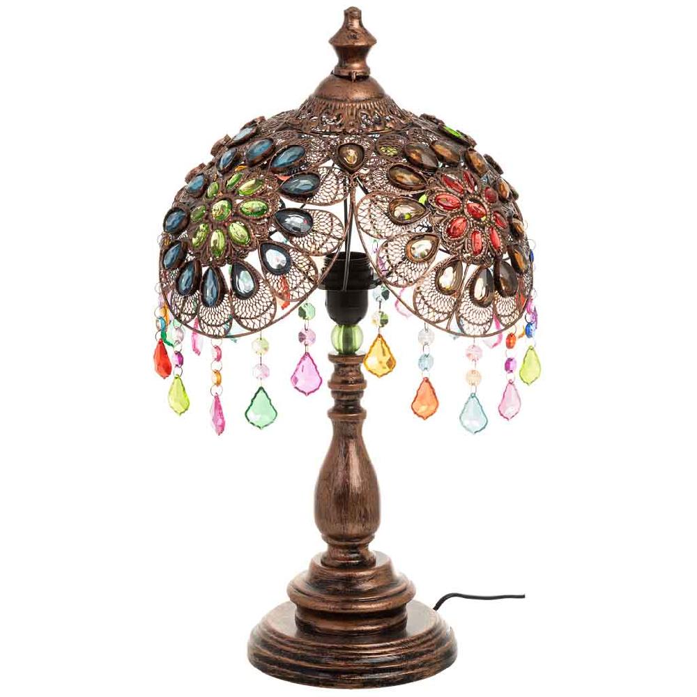 Creaciones meng ILUMINACION - LAMPARAS DE SOBREMESA - lámpara de metal y abalorios de cristal acrilico de colores