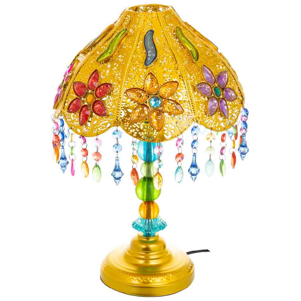 Creaciones meng ILUMINACION - LAMPARAS DE SOBREMESA - lámpara de metal y abalorios de cristal acrilico de colores