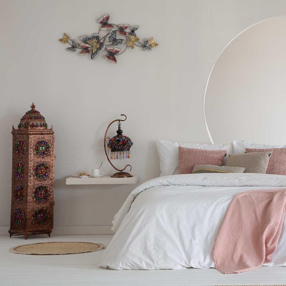 Creaciones Meng ILUMINACION - LAMPARAS DE SOBREMESA - Lámpara De Metal Y Abalorios De Cristal Acrilico De Colores