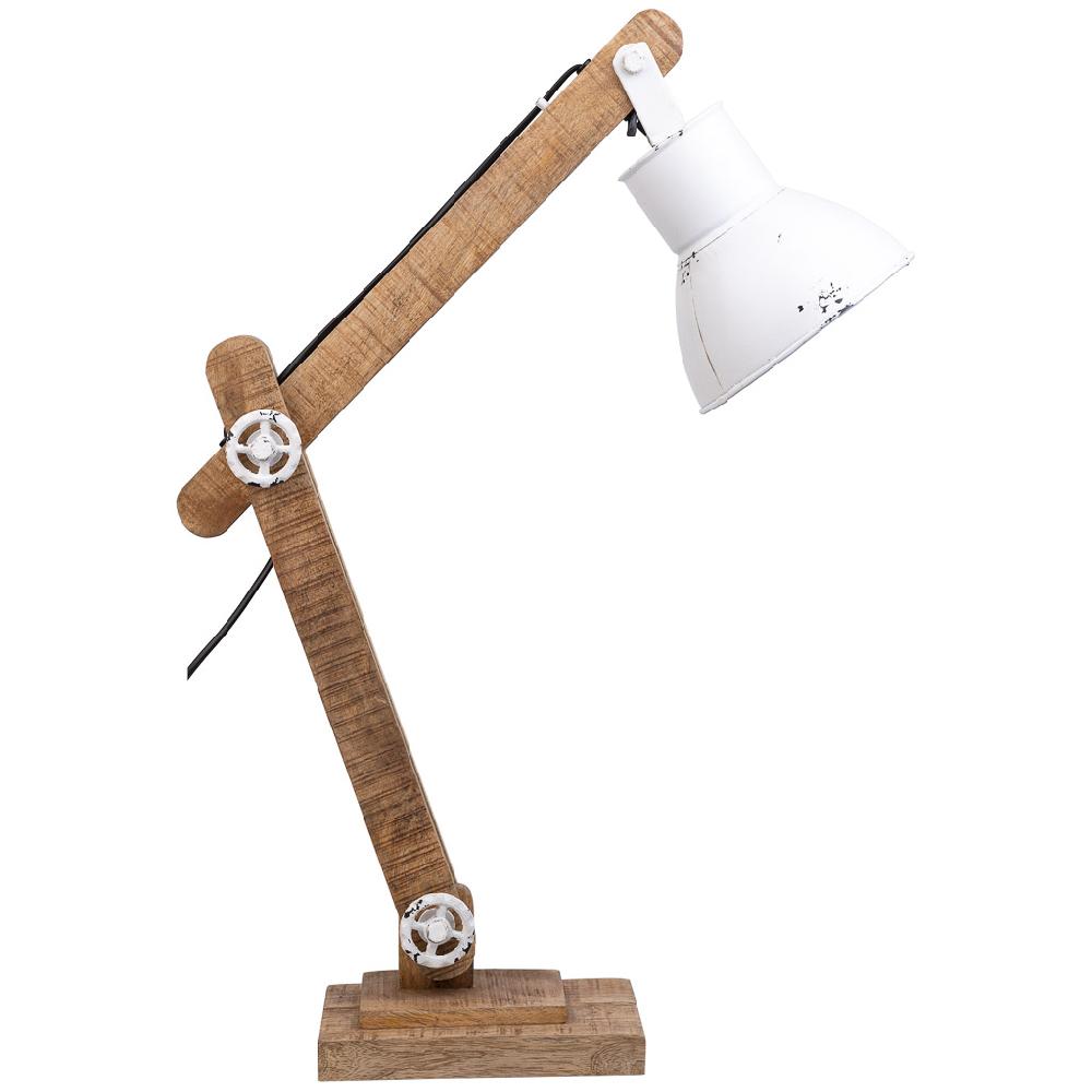 Creaciones Meng ILUMINACION - LAMPARAS DE SOBREMESA - Lampara Flexo De Madera Y Metal Blanco