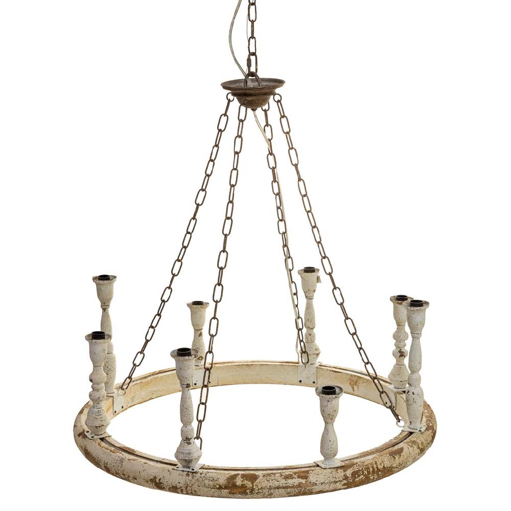 Creaciones Meng ILUMINACION - LAMPARAS DE TECHO - Lampara De Techo De Madera Y Metal Acabado Envejecido