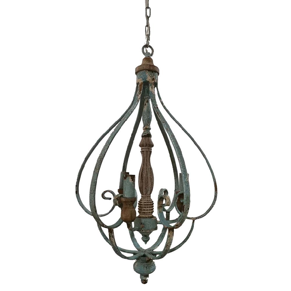 Creaciones meng ILUMINACION - LAMPARAS DE TECHO - lampara de techo de madera y metal acabado envejecido