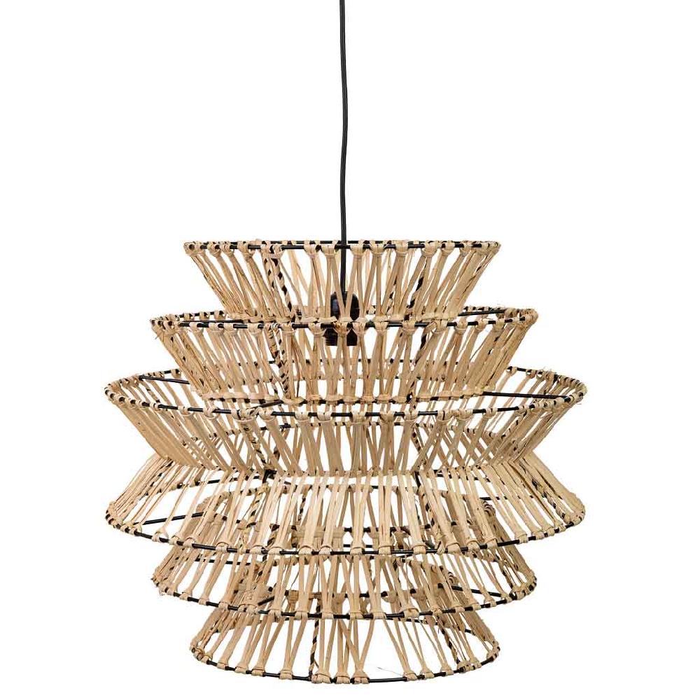 Creaciones Meng ILUMINACION - LAMPARAS DE TECHO - Lampara De Techo De Rafia Y Metal Marron