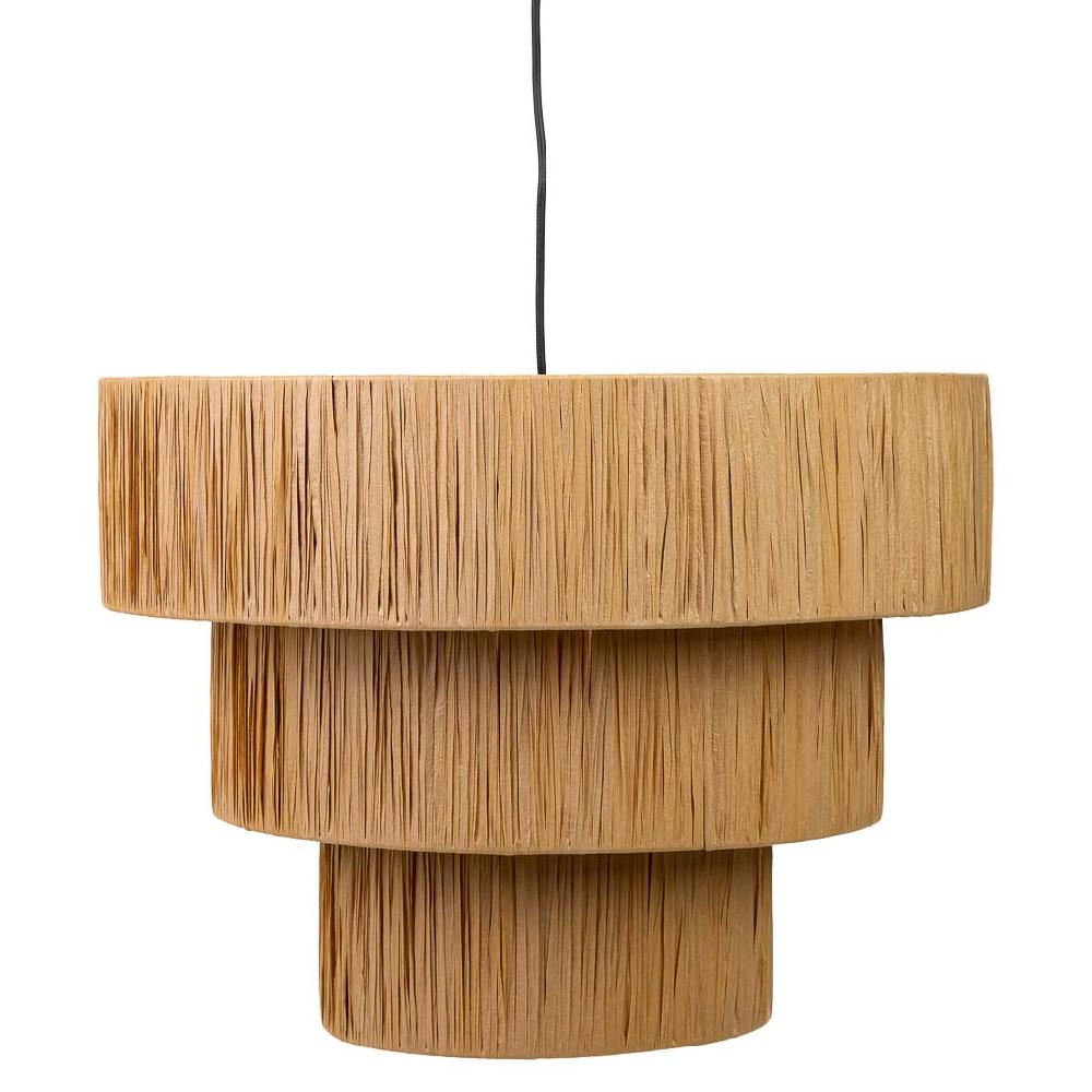 Creaciones Meng ILUMINACION - LAMPARAS DE TECHO - Lampara De Techo De Rafia Y Metal Marron