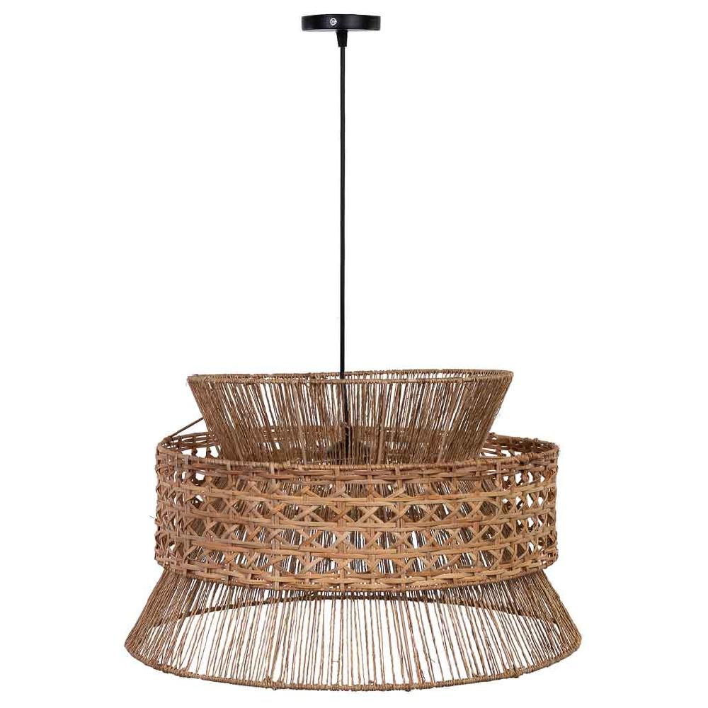Creaciones Meng ILUMINACION - LAMPARAS DE TECHO - Lampara Techo De Ratan Y Yute Marron
