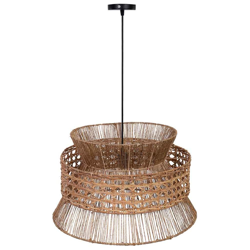 Creaciones meng ILUMINACION - LAMPARAS DE TECHO - lampara techo de ratan y yute marron
