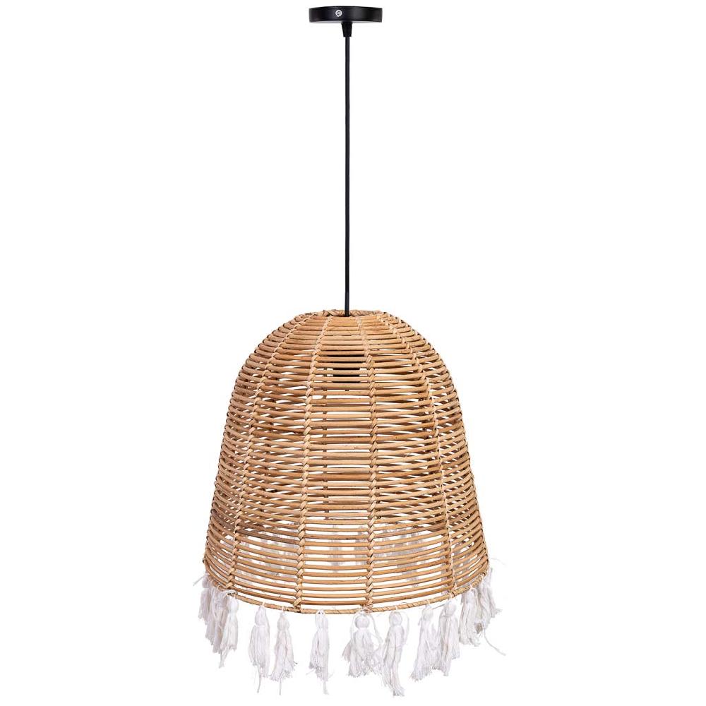 Creaciones Meng ILUMINACION - LAMPARAS DE TECHO - Lampara Techo De Ratan Y Algodón Marron