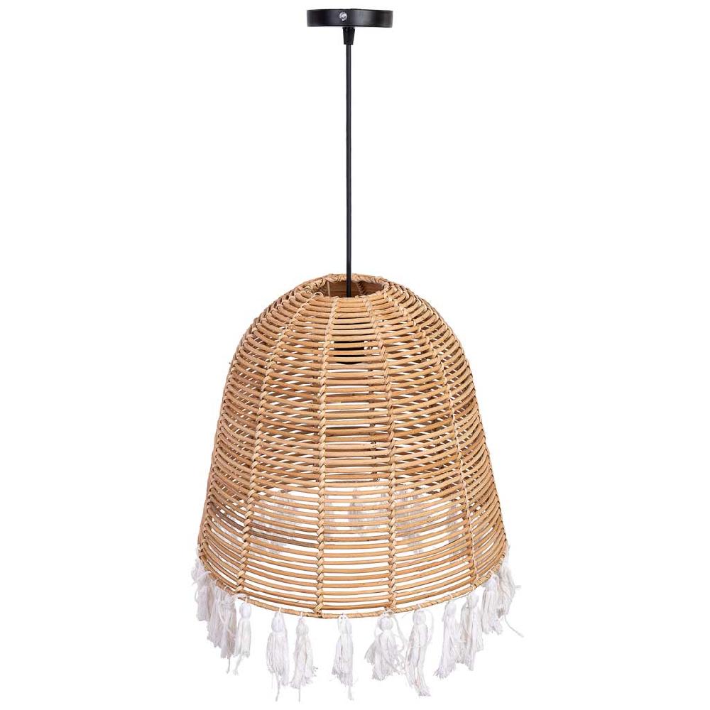 Creaciones Meng ILUMINACION - LAMPARAS DE TECHO - Lampara Techo De Ratan Y Algodón Marron