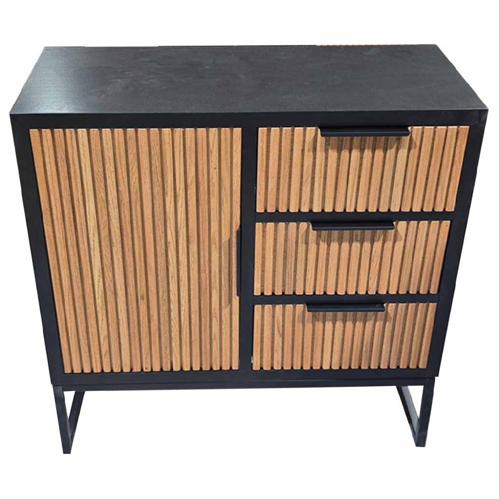 Creaciones meng MUEBLE - APARADORES - aparador 1 puerta y 3 cajones de madera y metal