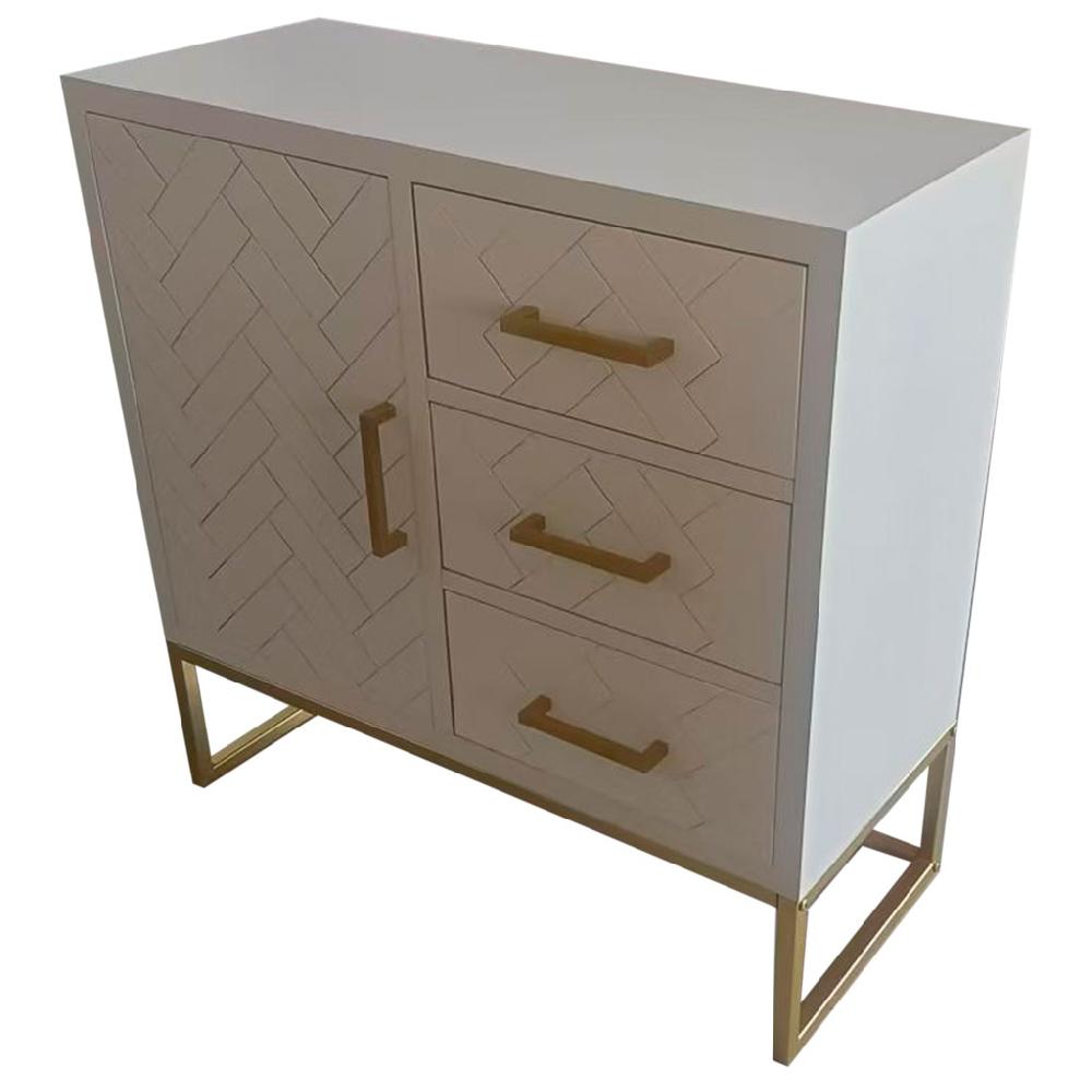 Creaciones meng MUEBLE - APARADORES - aparador 1 puerta y 3 cajones de madera y metal