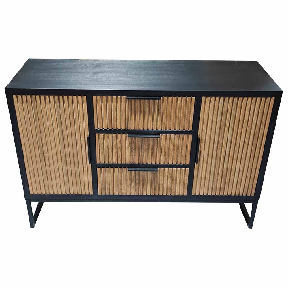 Creaciones meng MUEBLE - APARADORES - aparador de 3 cajones y 2 puertas de madera y metal