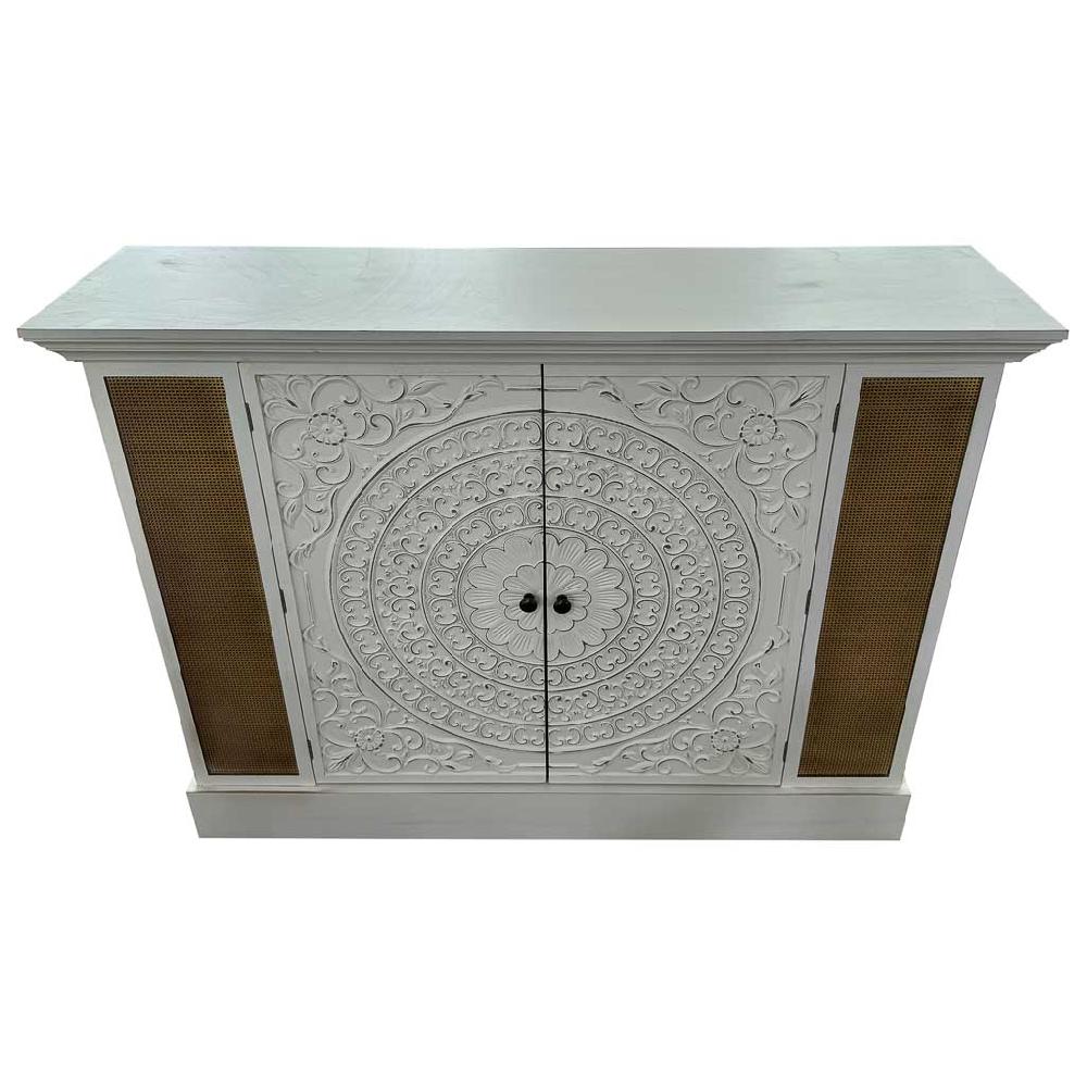 Creaciones meng MUEBLE - APARADORES - aparador de madera blanco envejecido de 2 puertas