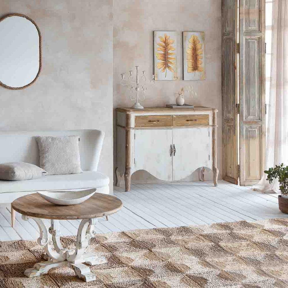 Creaciones Meng MUEBLE - APARADORES - Aparador De Madera Don 2 Puertas Y 2 Cajones Acabado Envejecido