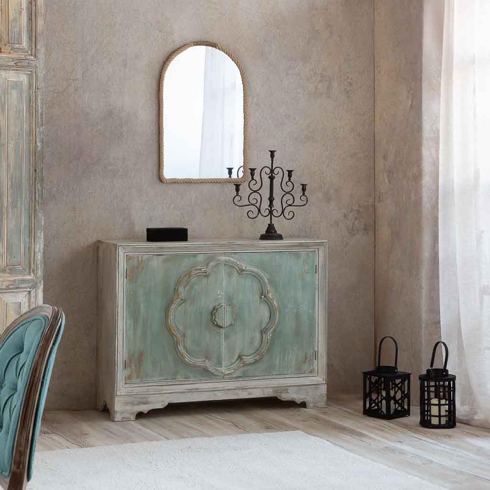 Creaciones Meng MUEBLE - APARADORES - Aparador De Metal De 2 Puertas Acabado Envejecido