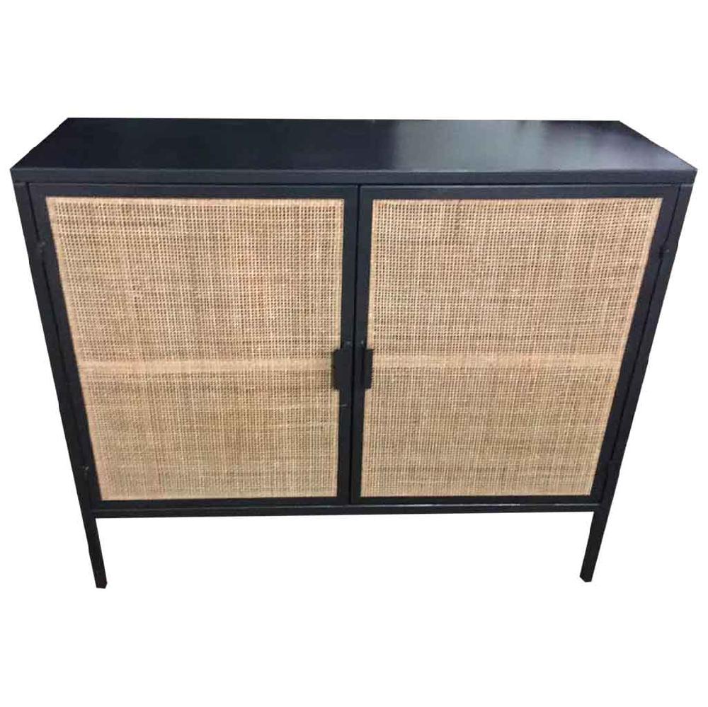 Creaciones meng MUEBLE - APARADORES - kit aparador de metal y madera 2 puertas negro