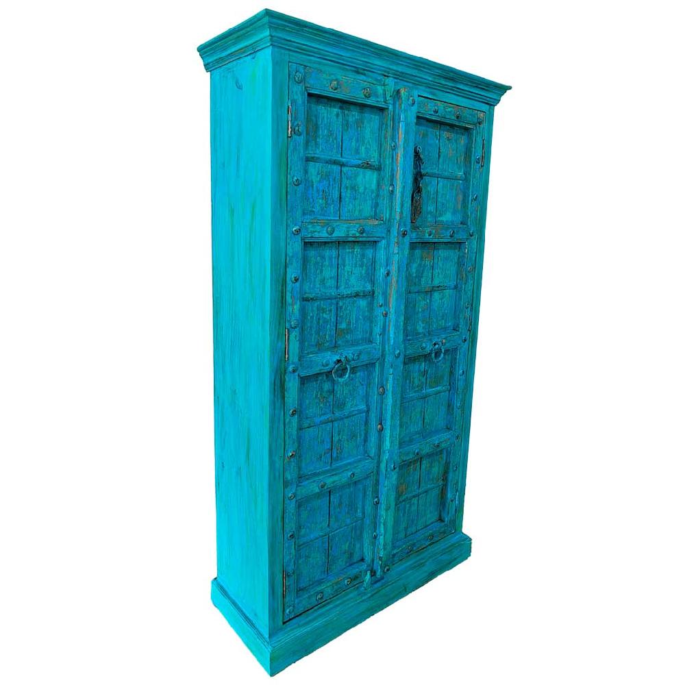 Creaciones meng MUEBLE - ARMARIO Y VITRINA - armario de madera acabado artesanal azul