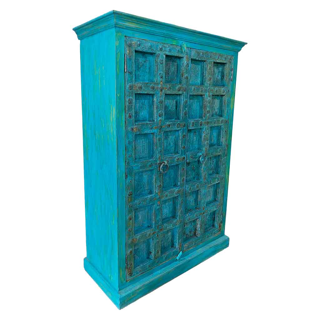 Creaciones meng MUEBLE - ARMARIO Y VITRINA - armario de madera acabado artesanal azul